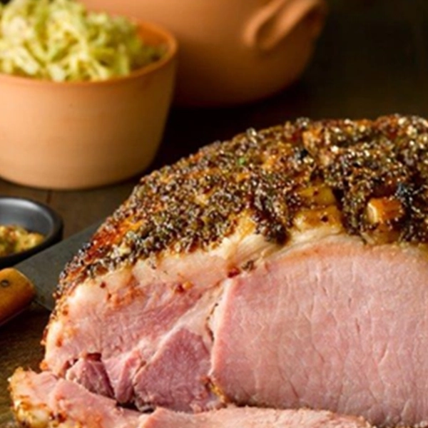 Boiled Bacon with Mustard and Cheddar Cheese Sauce